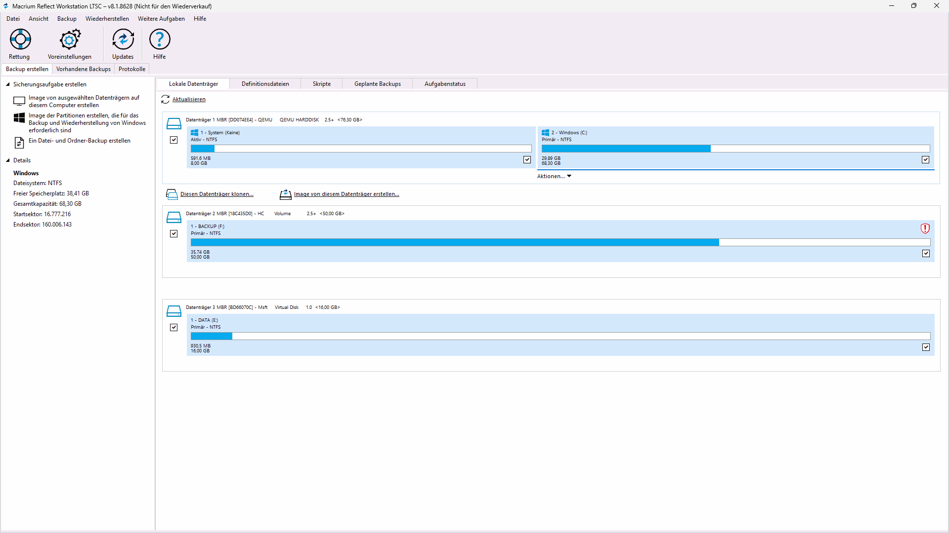 Macrium Reflect Workstation LTSC 2024 – Screenshot 1